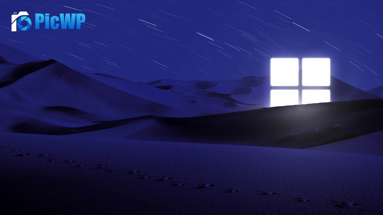 Desert Windows logo 4K PC Wallpaper