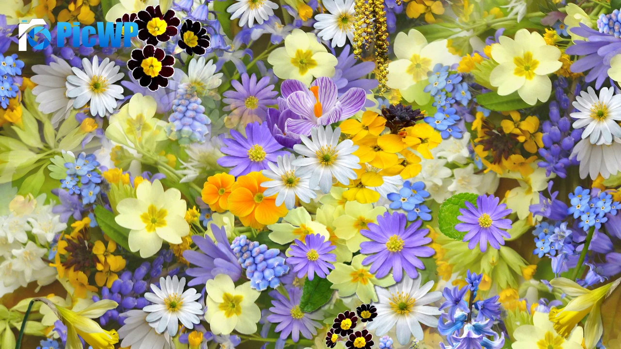 Colorful flowers Vivid 4K PC Wallpaper