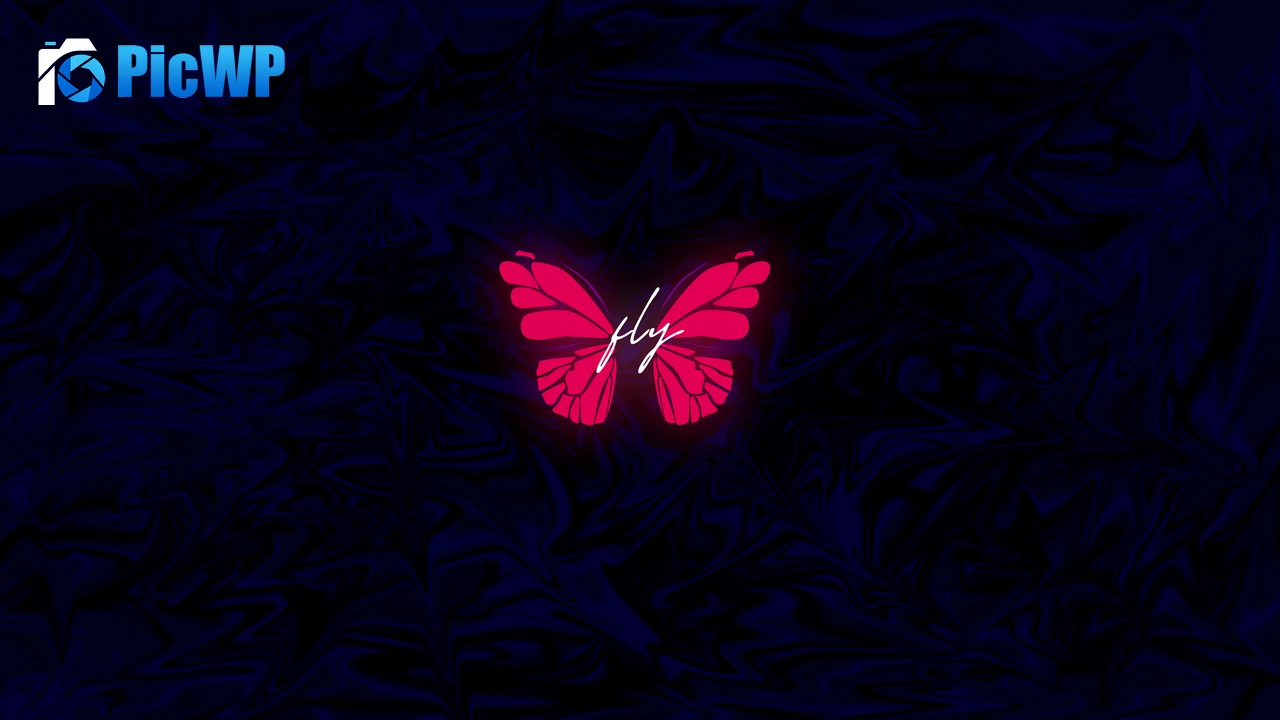 Butterfly Neon 4K PC Wallpaper