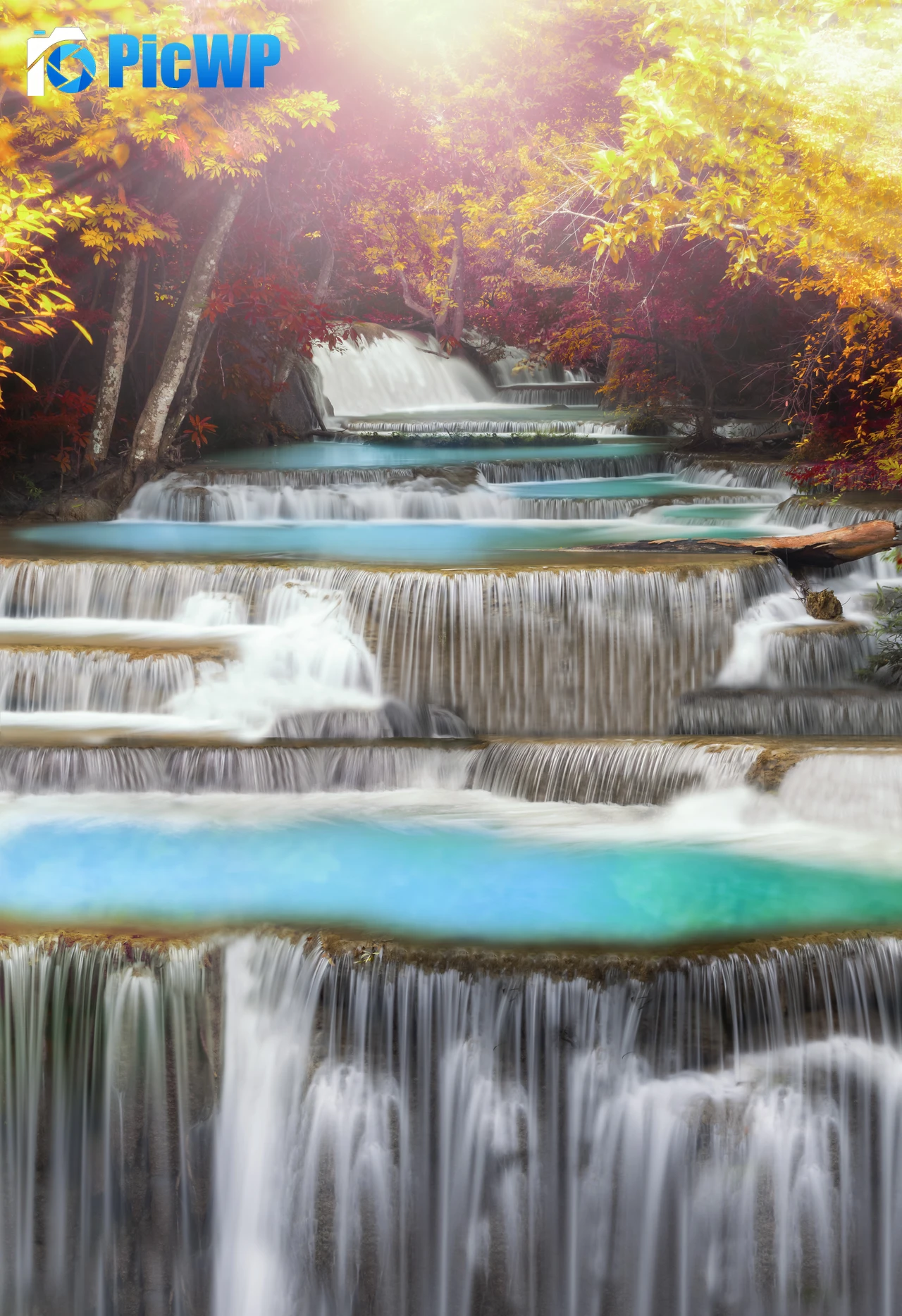 Erawan Falls Aesthetic 6K Mobile Wallpaper