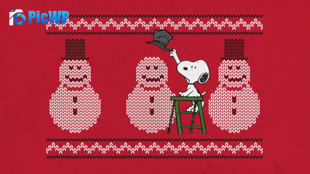 Snoopy Snowman 4K PC Wallpaper