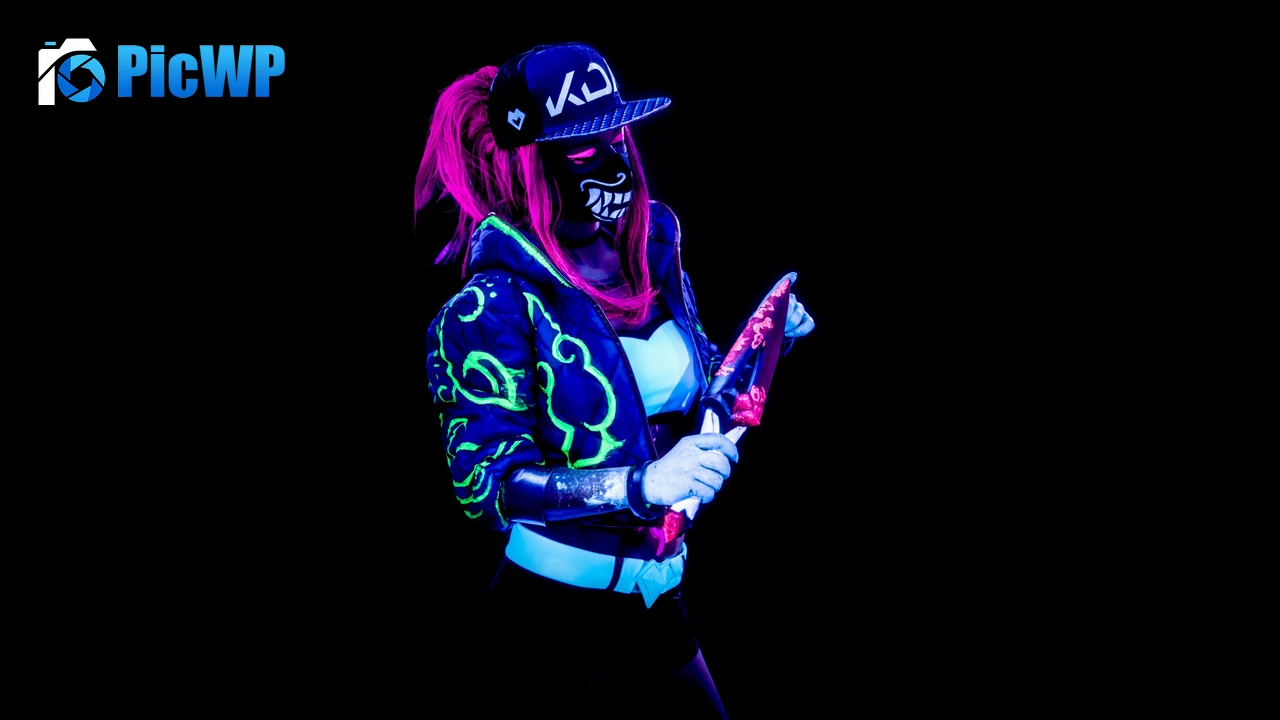 KDA Akali Neon 4K PC Wallpaper