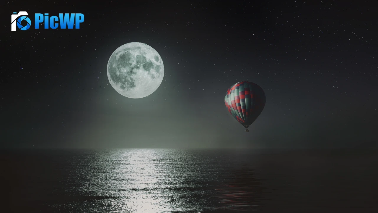 Hot air balloon Night 4K PC Wallpaper