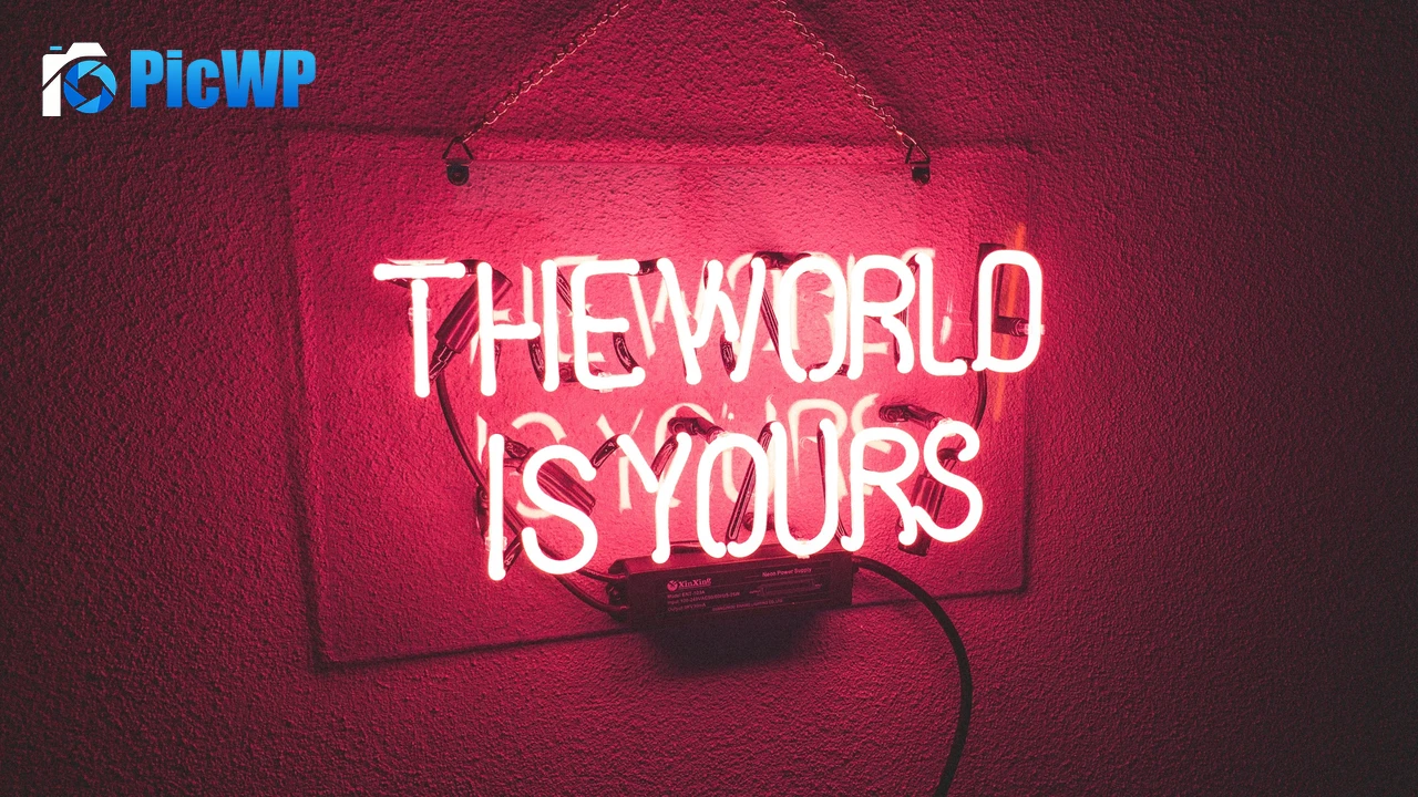 The World is Yours Neon light 4K PC Wallpaper