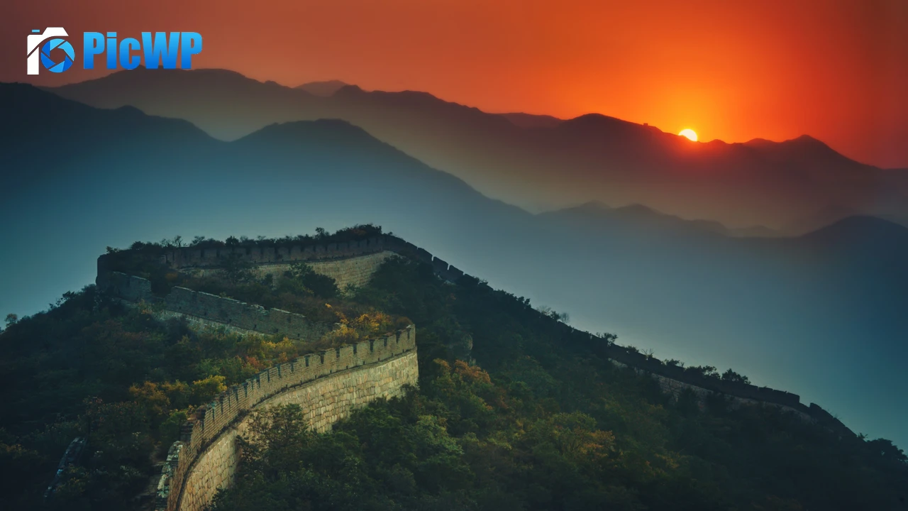 Great Wall of China Sunset 4K PC Wallpaper