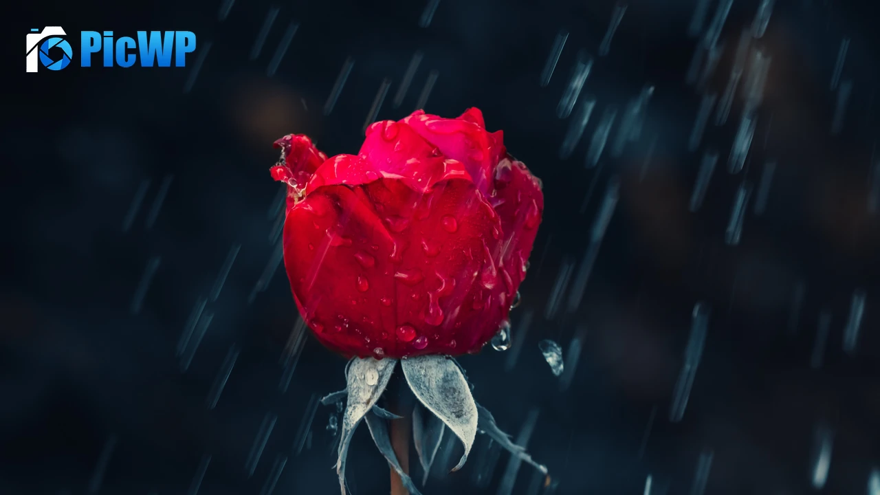 Red Rose Rain 4K PC Wallpaper