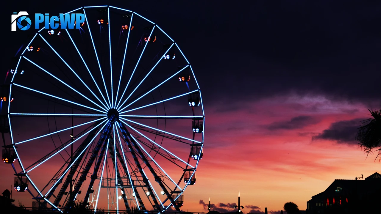 Ferris wheel Silhouette 4K PC Wallpaper
