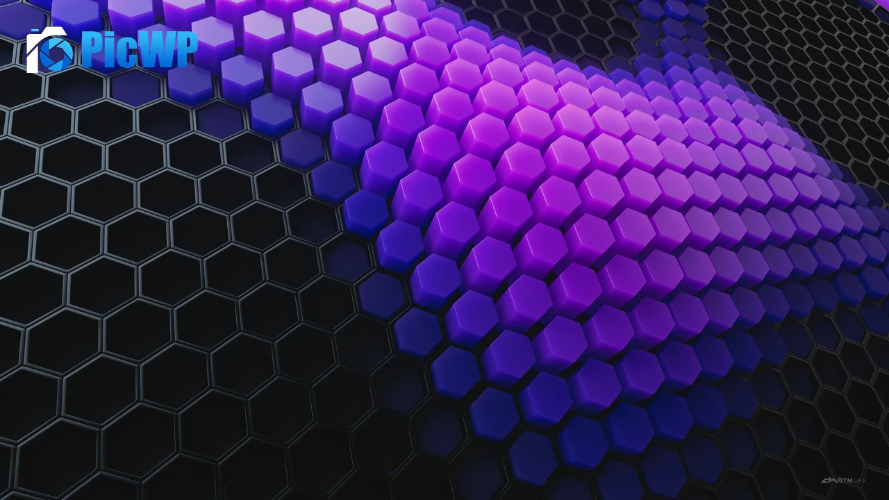 Hexagons Violet blocks 4K PC Wallpaper