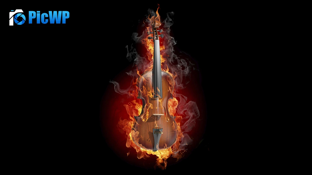 Violin Fire 4K PC Wallpaper