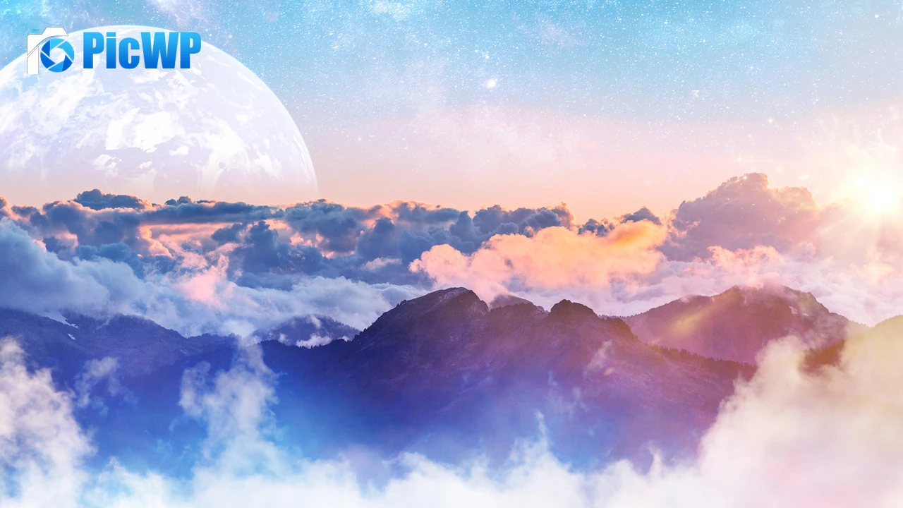 Above clouds Moon 4K PC Wallpaper