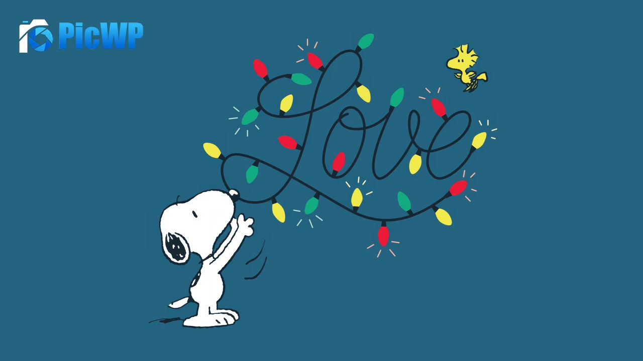Snoopy Love text 4K PC Wallpaper