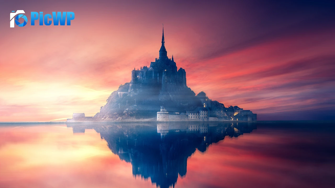 Mont Saint-Michel Sunset 4K PC Wallpaper