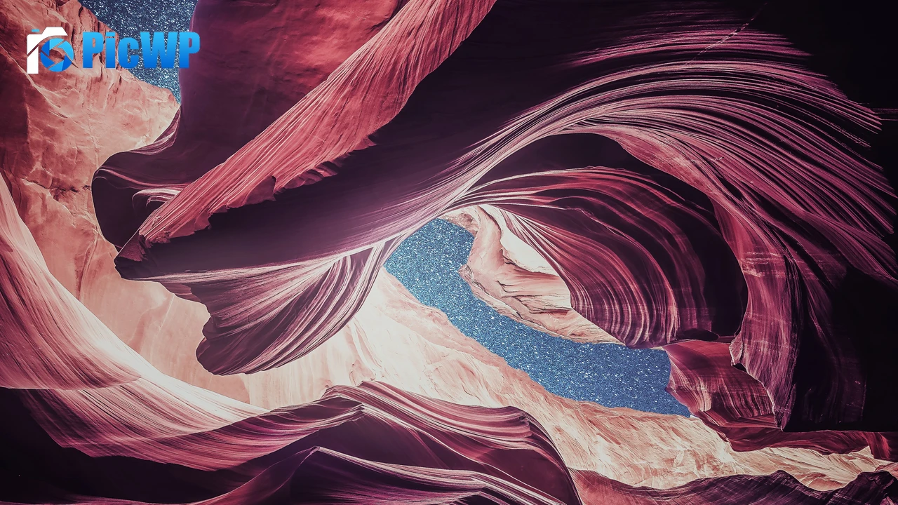 Lower Antelope Canyon Starry sky 4K PC Wallpaper