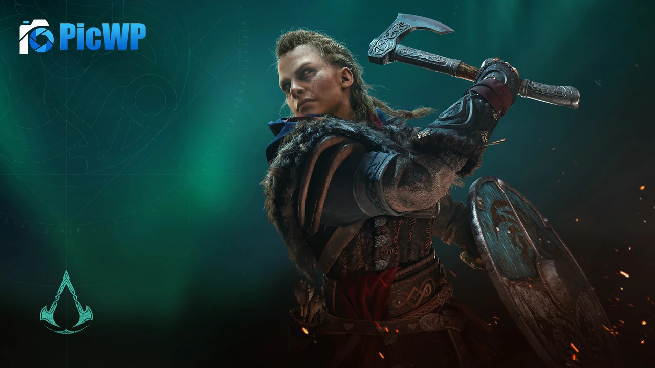 Female Eivor Viking raider 4K PC Wallpaper