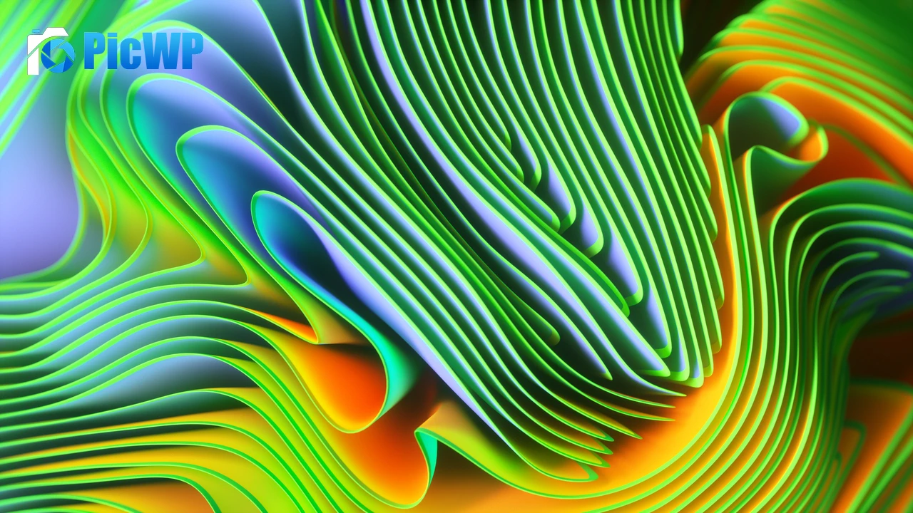 Twirls Green abstract 4K PC Wallpaper