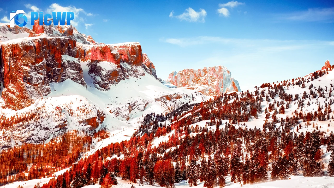 Winter Dolomites 4K PC Wallpaper