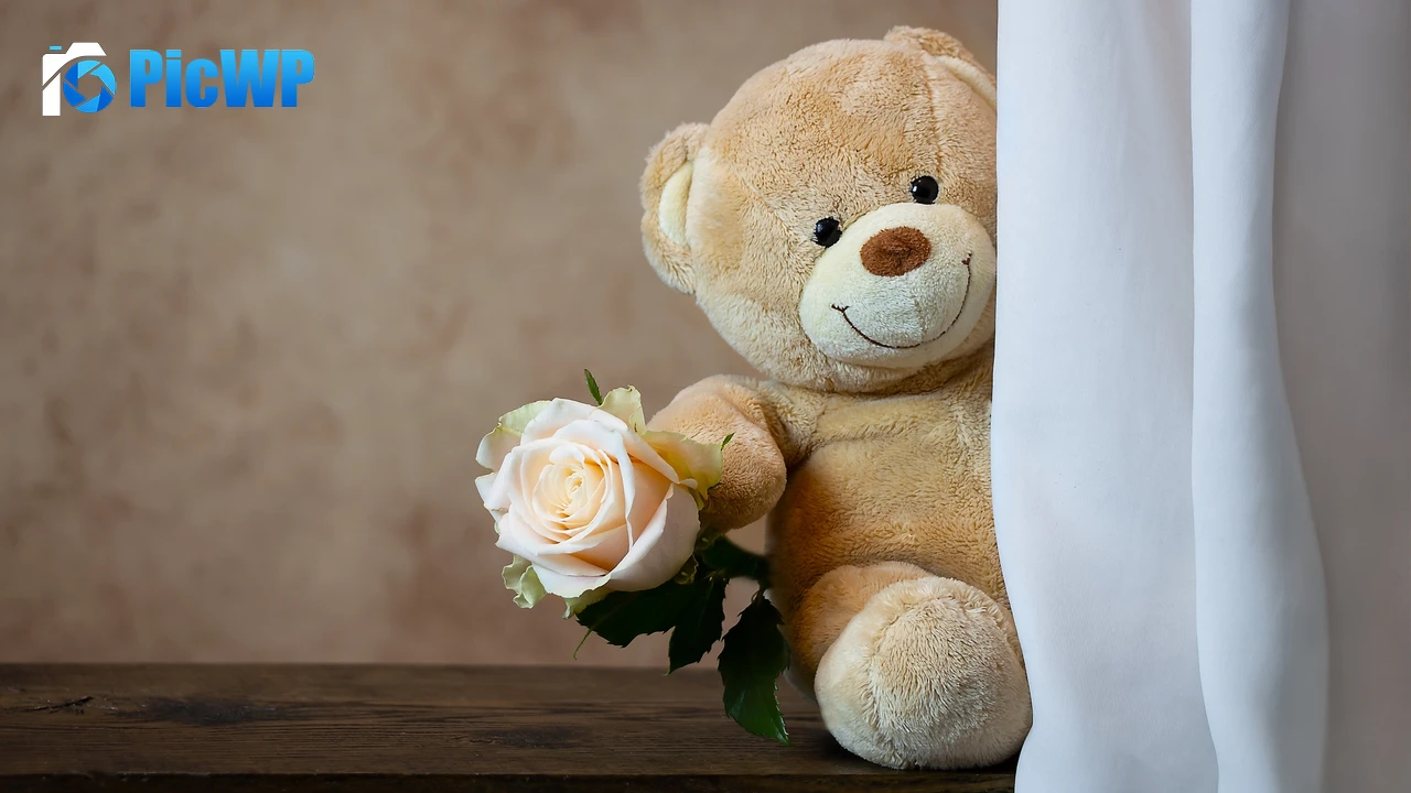Teddy bear Rose 4K PC Wallpaper