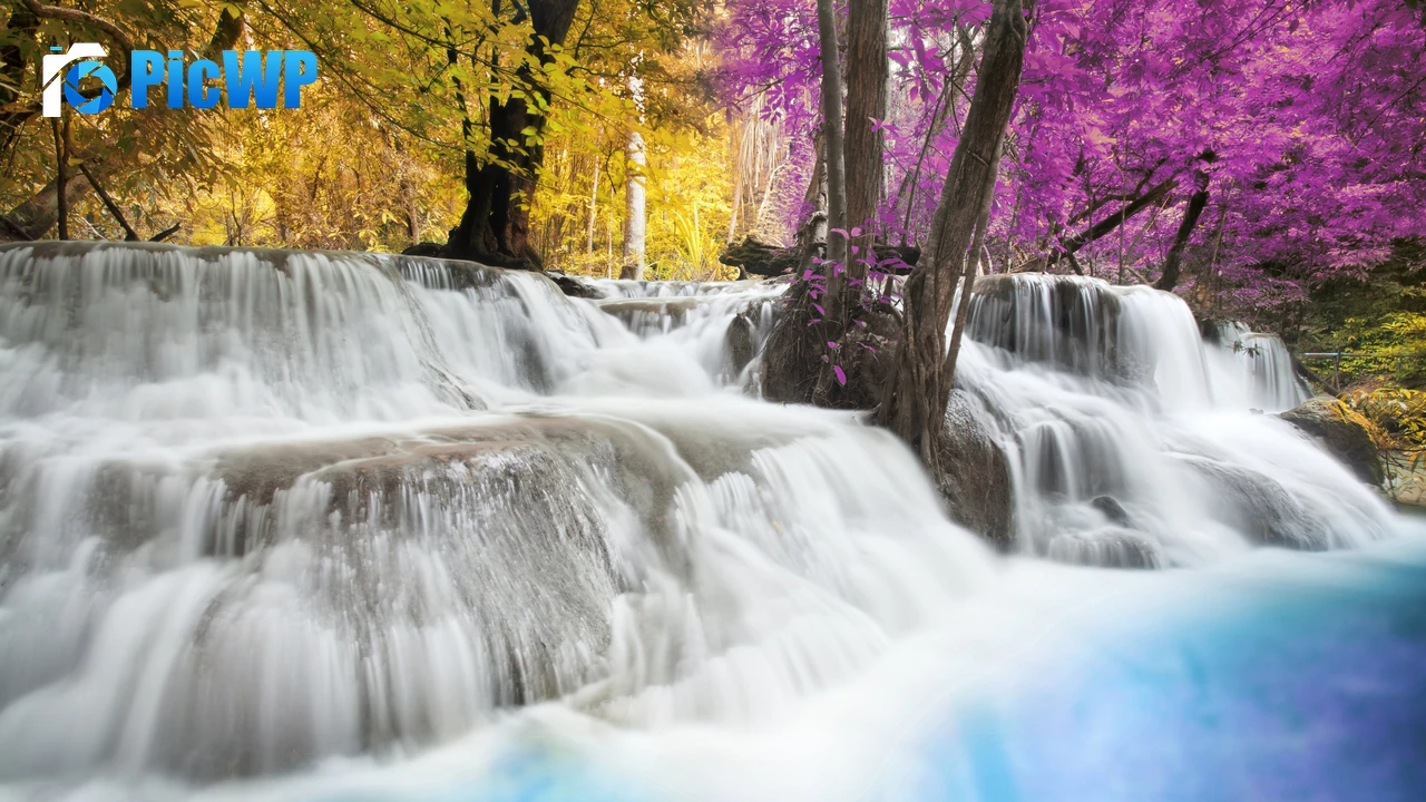 Erawan Falls Spring 4K PC Wallpaper