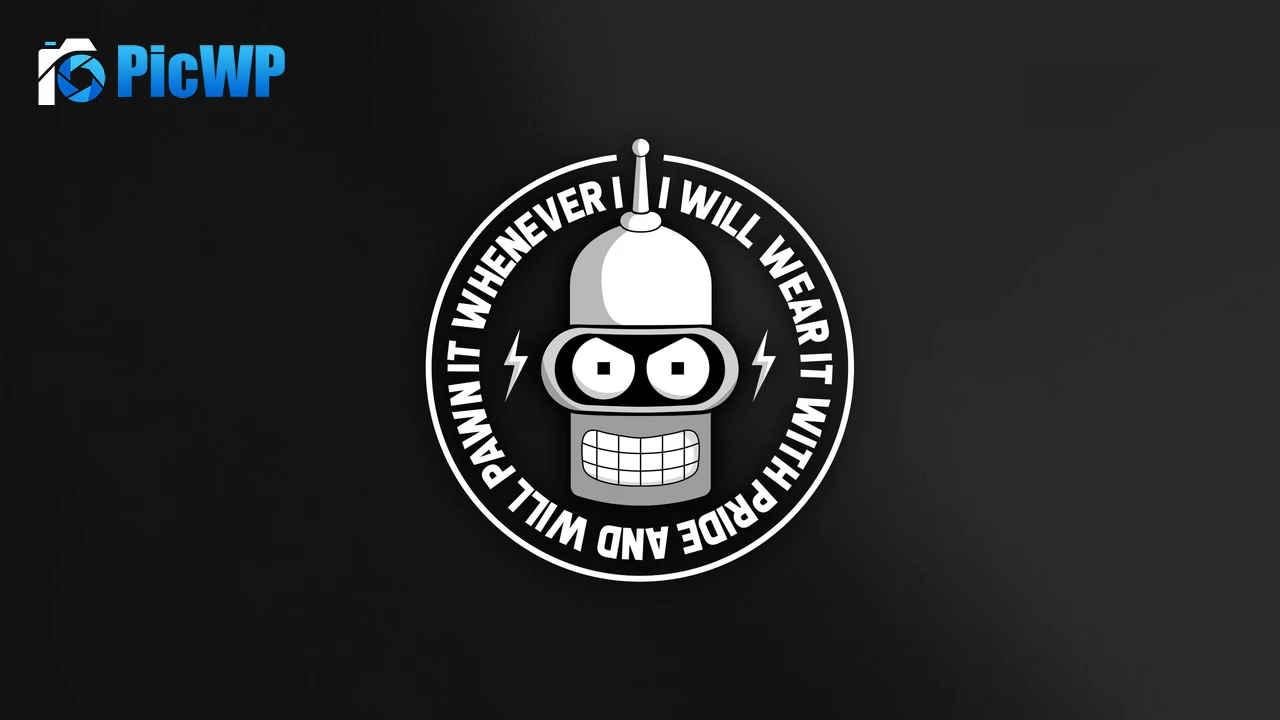 Bender (Futurama) Dark background 4K PC Wallpaper