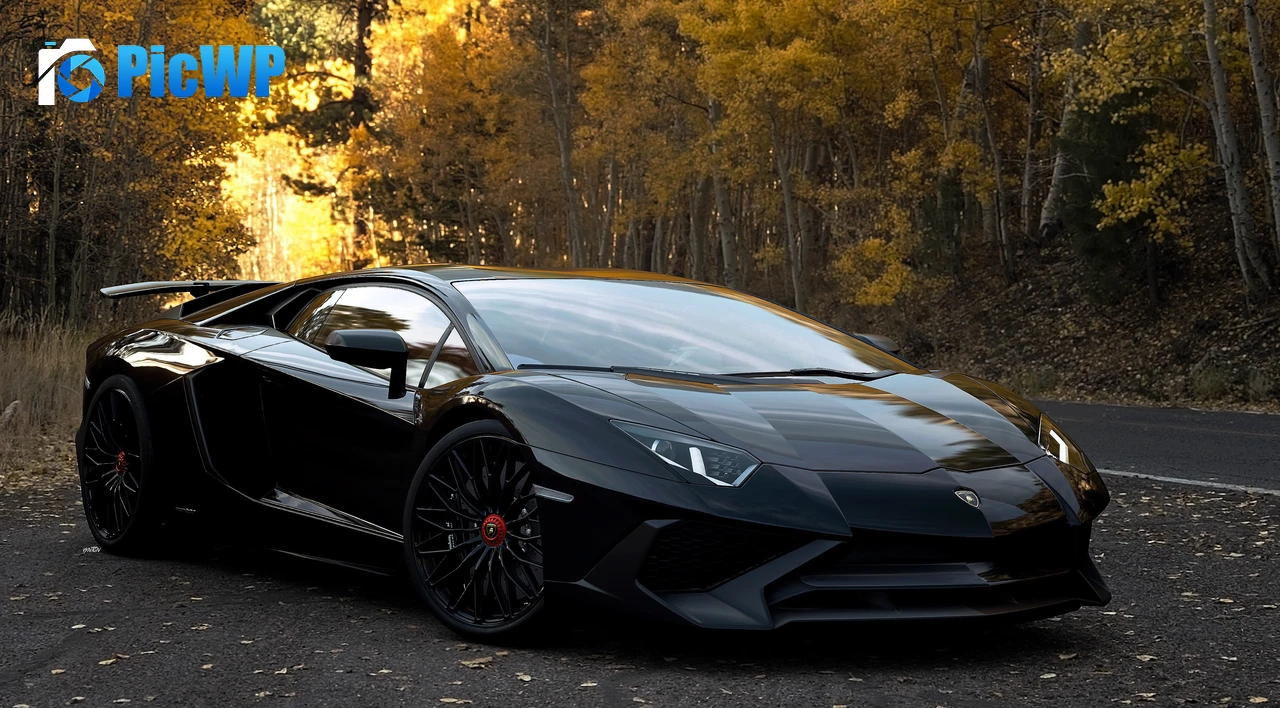 Lamborghini Aventador SV Black Darth Vader 4K PC Wallpaper