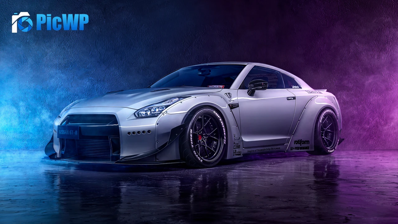 Neon Nissan GT-R Digital Art 4K PC Wallpaper