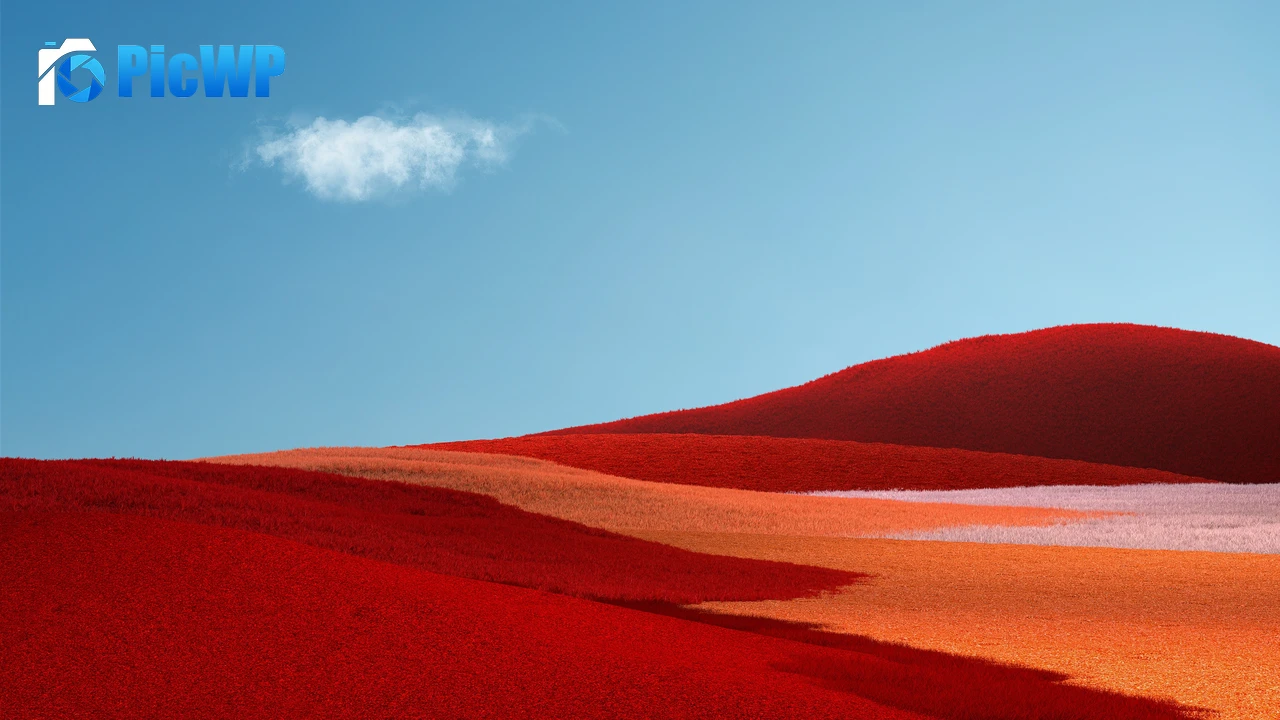 Red Grass Landscape 4K PC Wallpaper