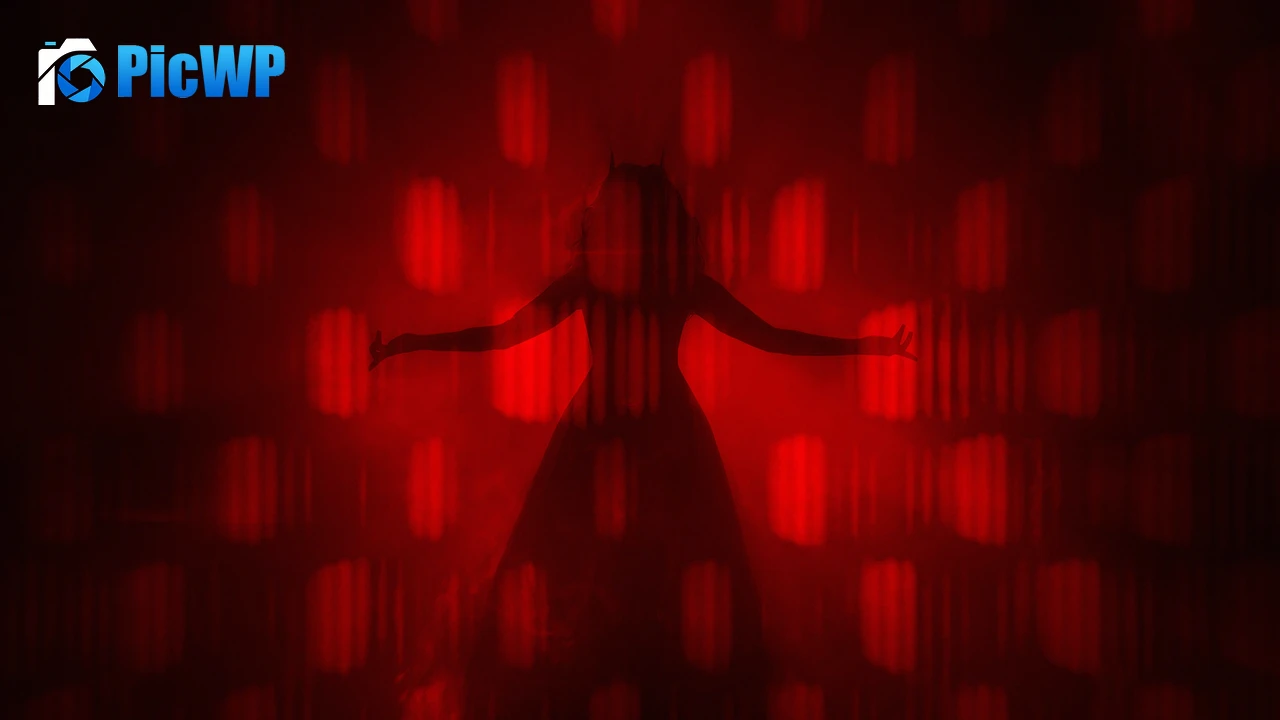 Scarlet Witch Red background 4K PC Wallpaper