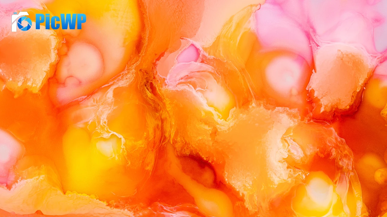 Yellow Liquid art 4K PC Wallpaper