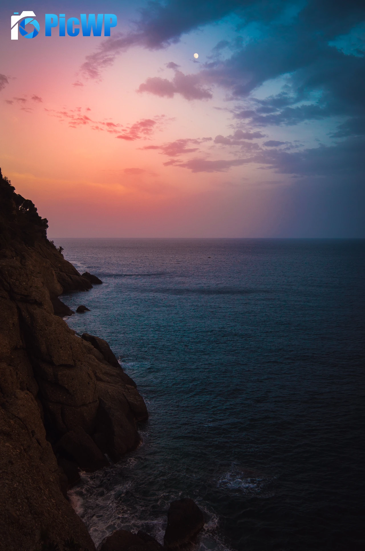 Sunset Cliff 5K Mobile Wallpaper
