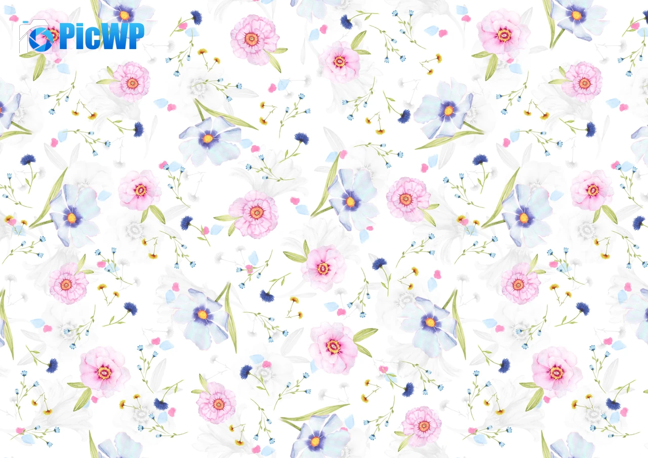 Floral designs White background 4K PC Wallpaper