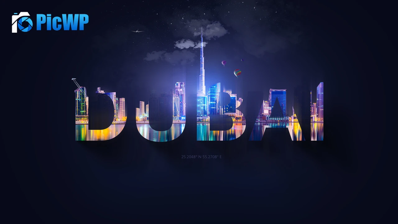 Dubai Typography 4K PC Wallpaper