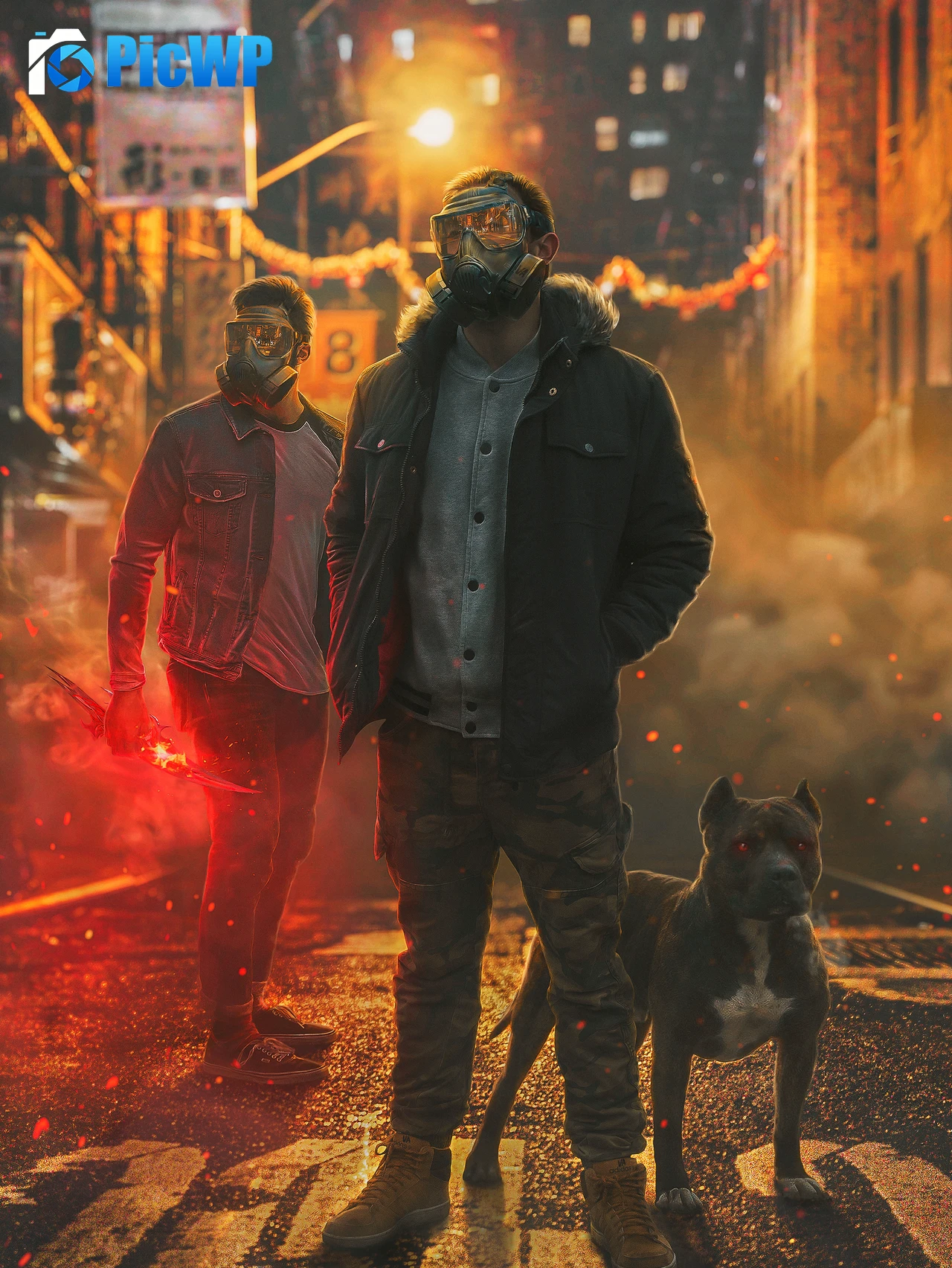 Gas masks Security 5K Mobile Wallpaper