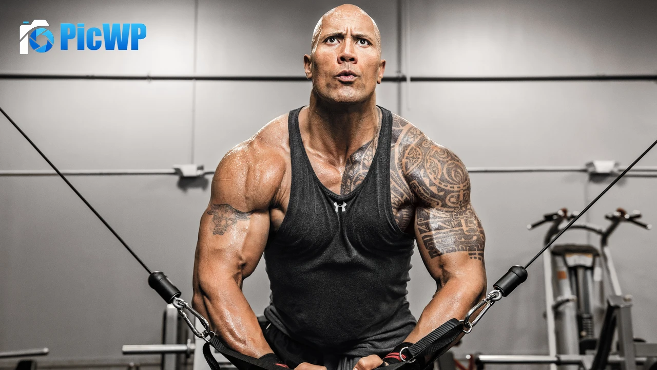 Dwayne Johnson Weightlifting 4K PC Wallpaper