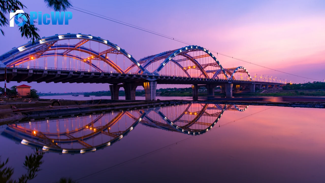 Dragon Bridge Sunset 4K PC Wallpaper