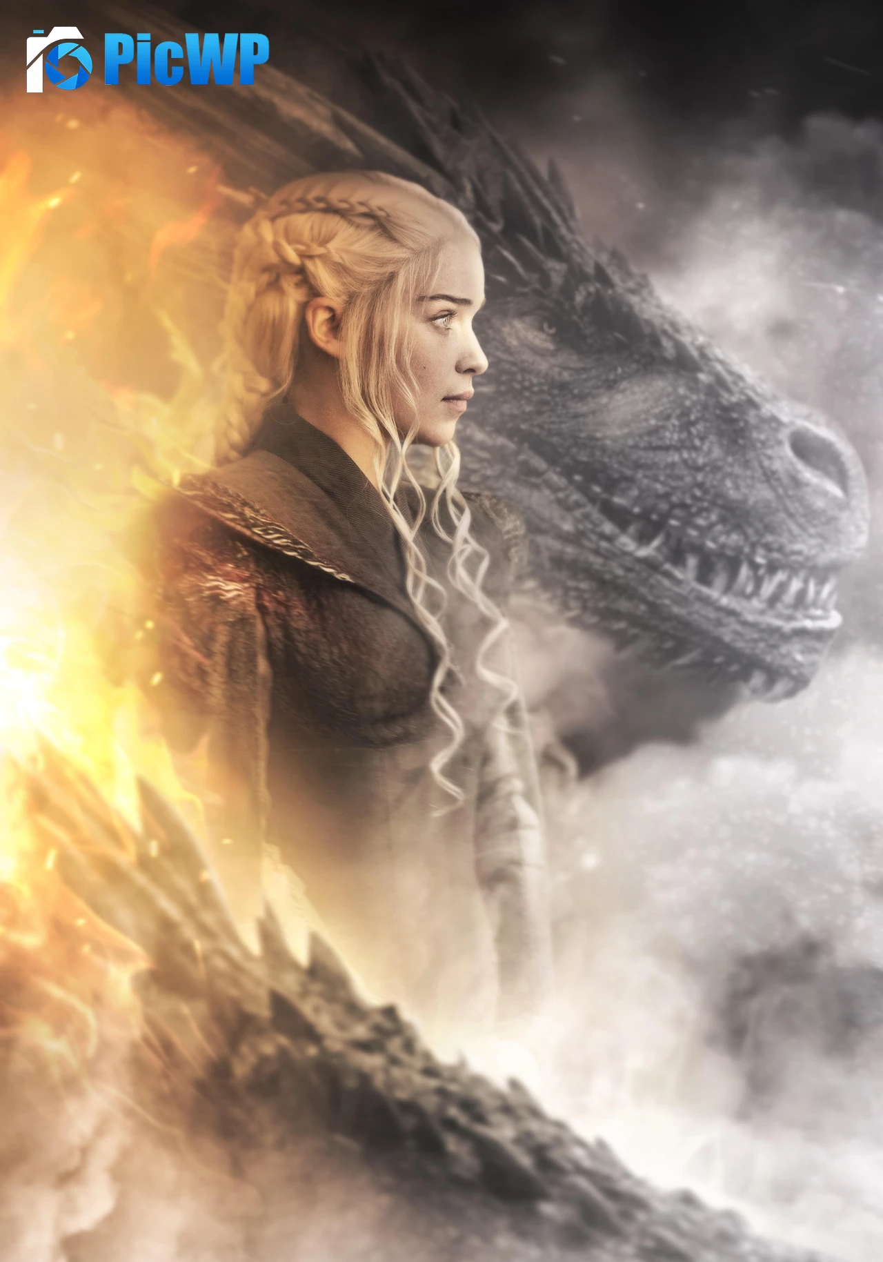 Daenerys Targaryen Dragon 5K Mobile Wallpaper