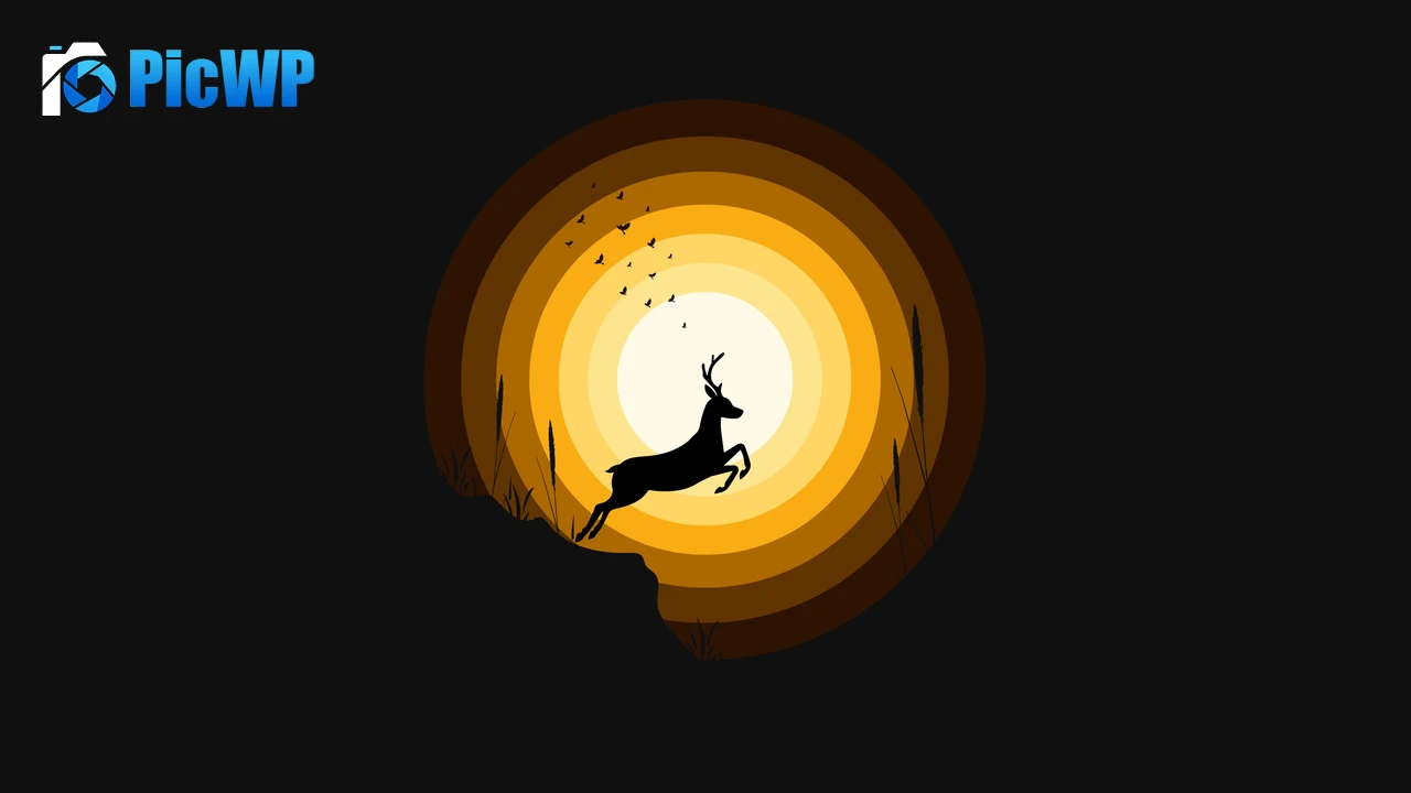 Deer Silhouette 4K PC Wallpaper