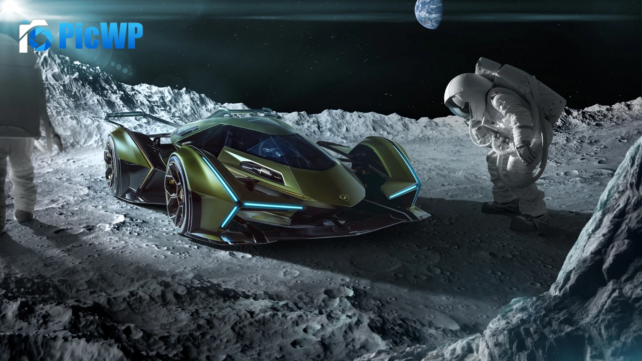 Lamborghini Lambo V12 Vision GT Moon 4K PC Wallpaper