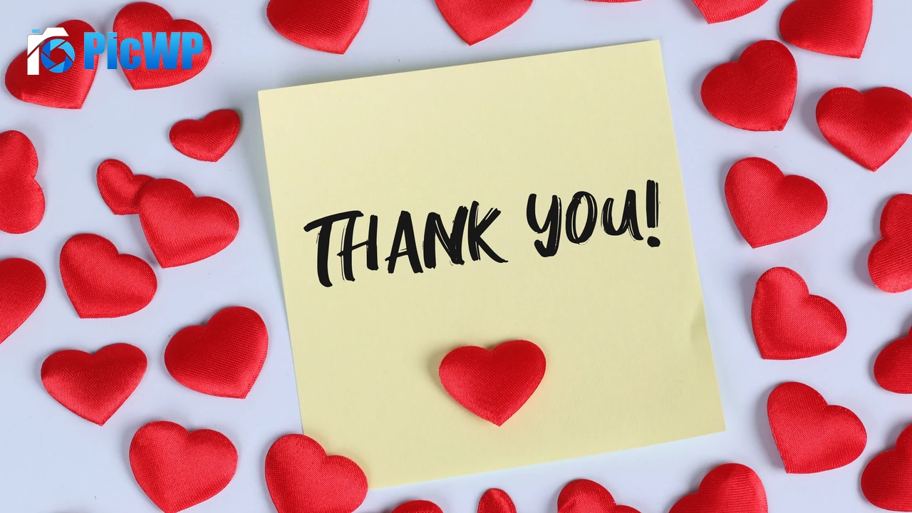 Red hearts Thank You 4K PC Wallpaper