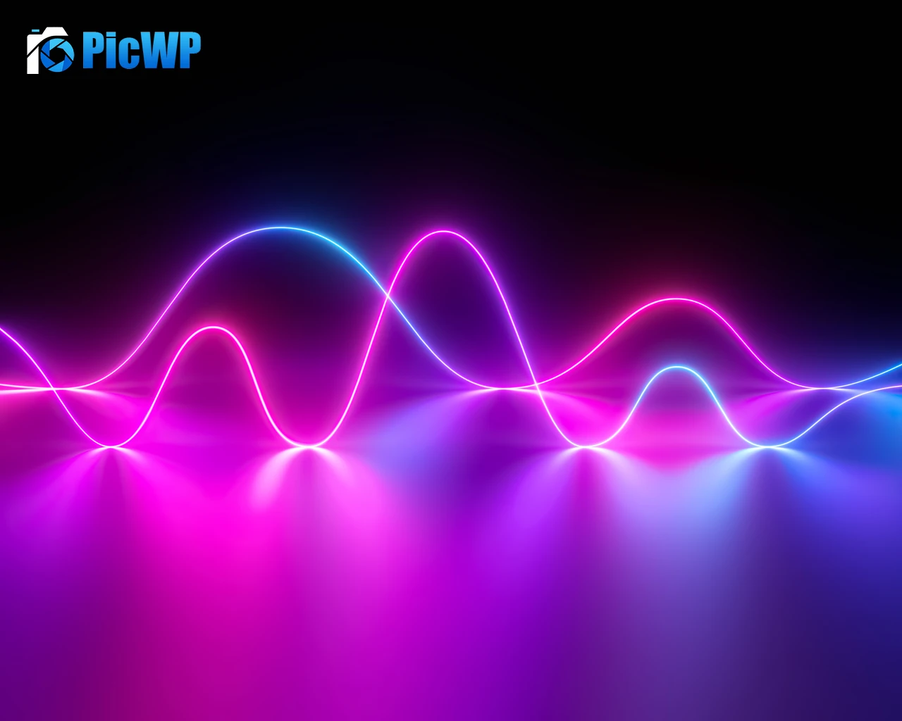 Neon light Waves 4K PC Wallpaper