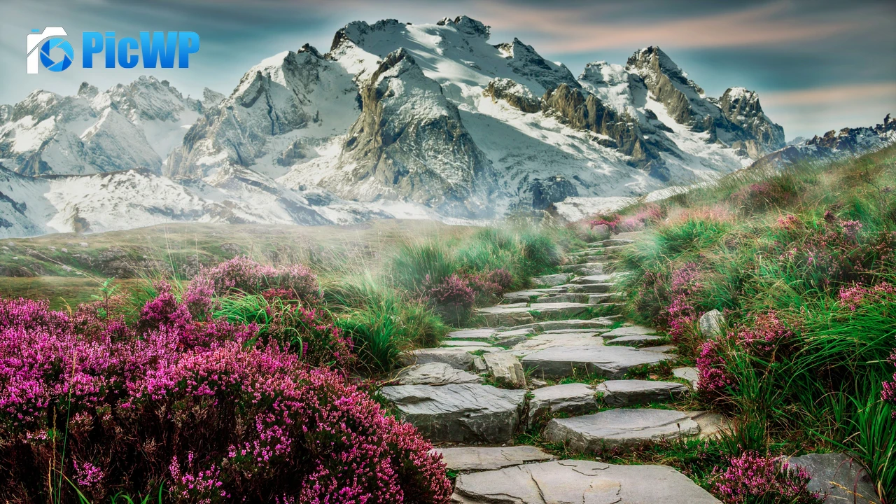 Mountains Path 4K PC Wallpaper