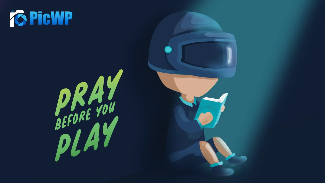 PUBG helmet Pray before you Play 4K PC Wallpaper