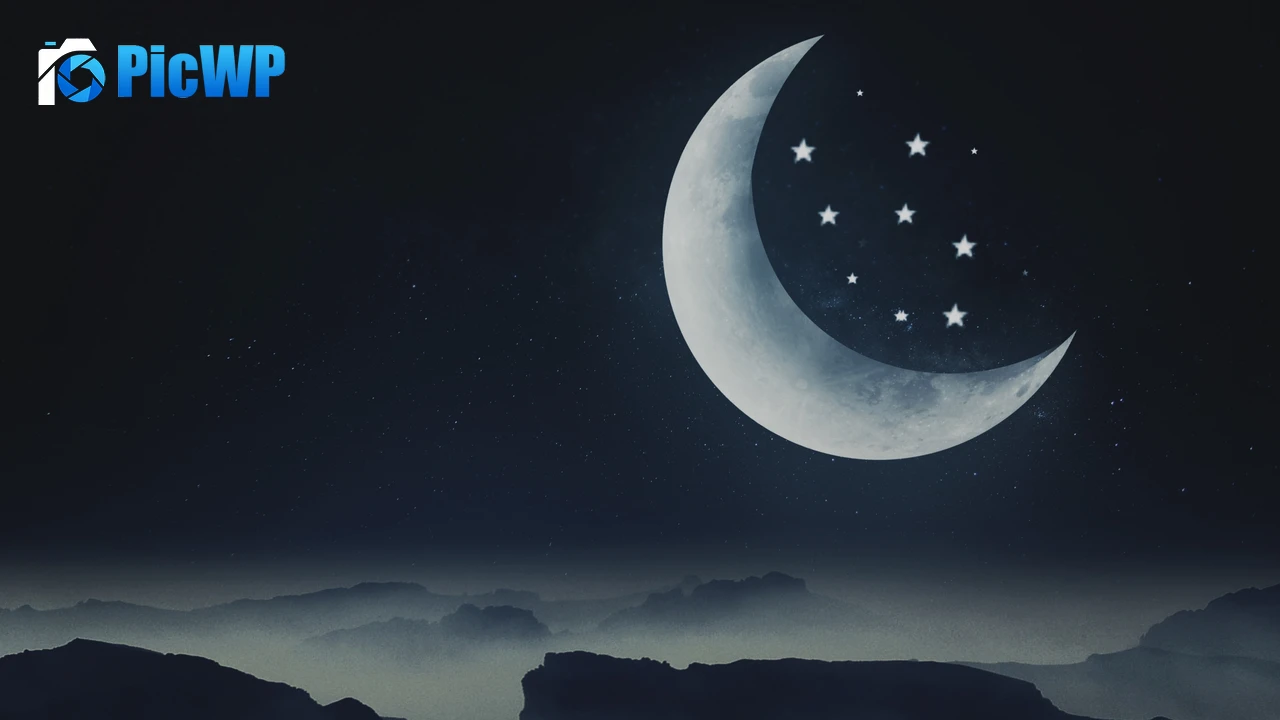 Half moon Stars 4K PC Wallpaper