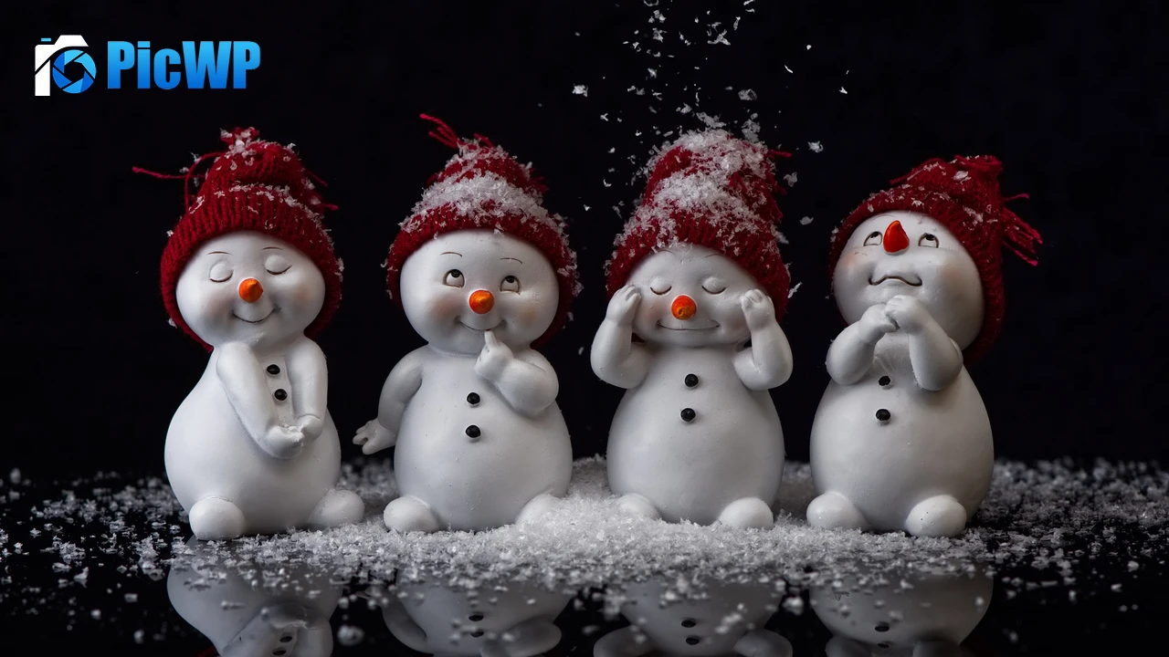 Snowman Figures 4K PC Wallpaper