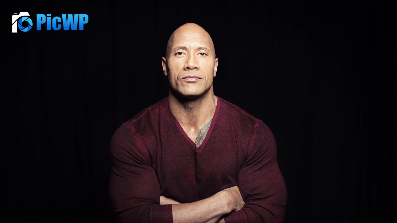 Dwayne Johnson Black background 4K PC Wallpaper