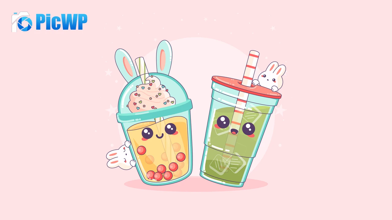 Kawaii bubble tea Kawaii boba tea 4K PC Wallpaper