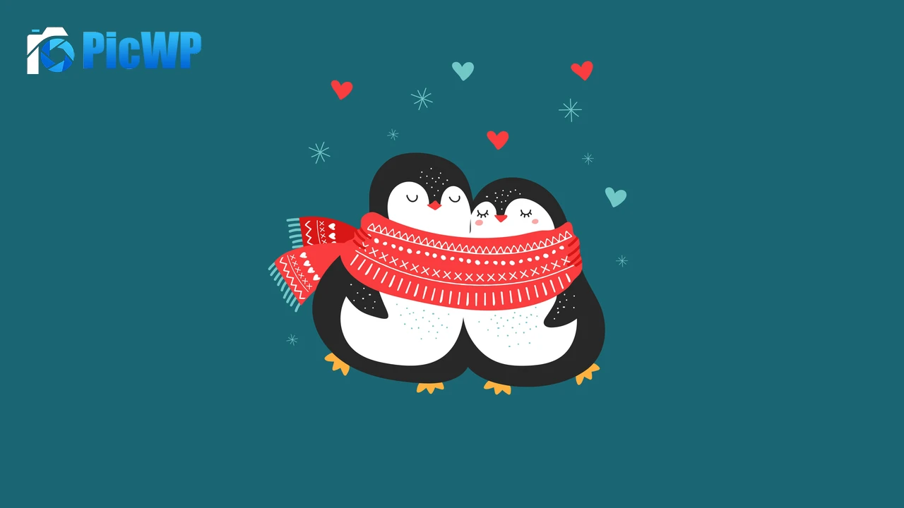Cute couple Penguin couple 4K PC Wallpaper