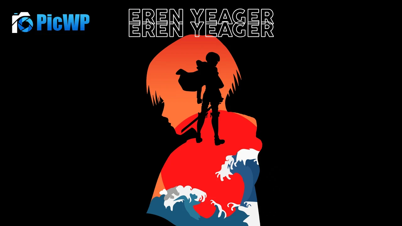 Eren Yeager Black background 4K PC Wallpaper