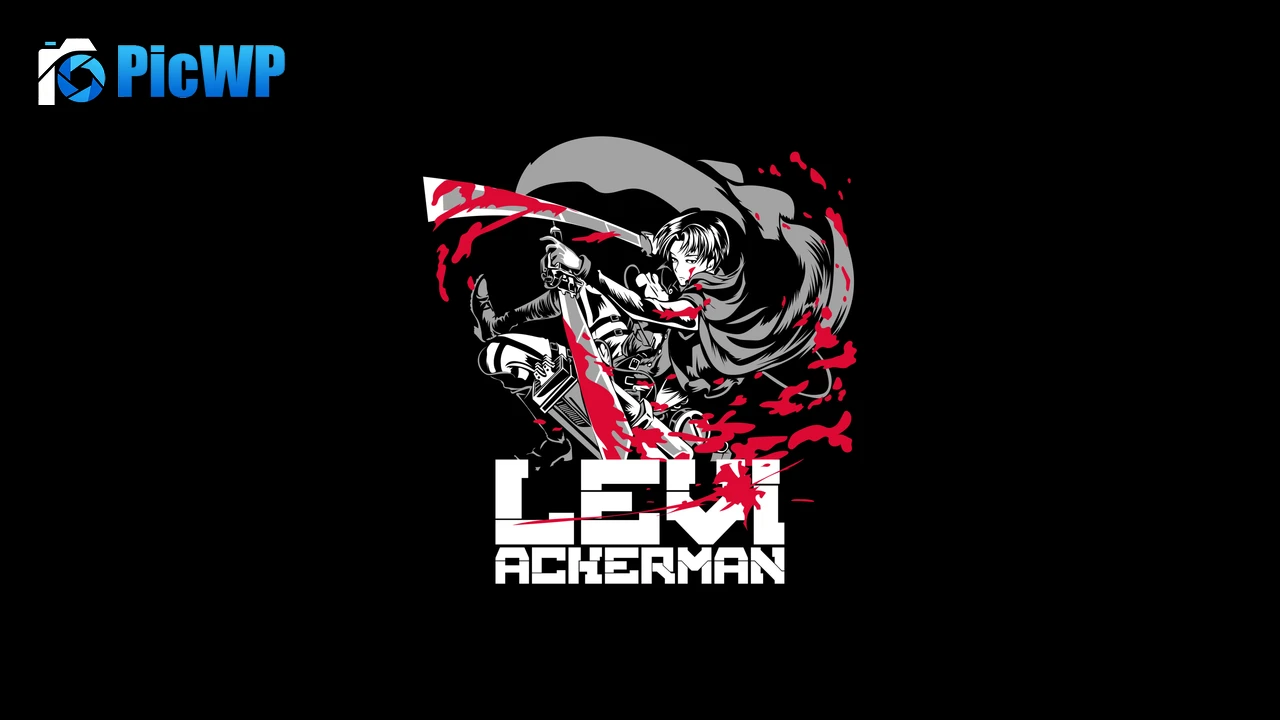 Levi Ackerman Black background 4K PC Wallpaper