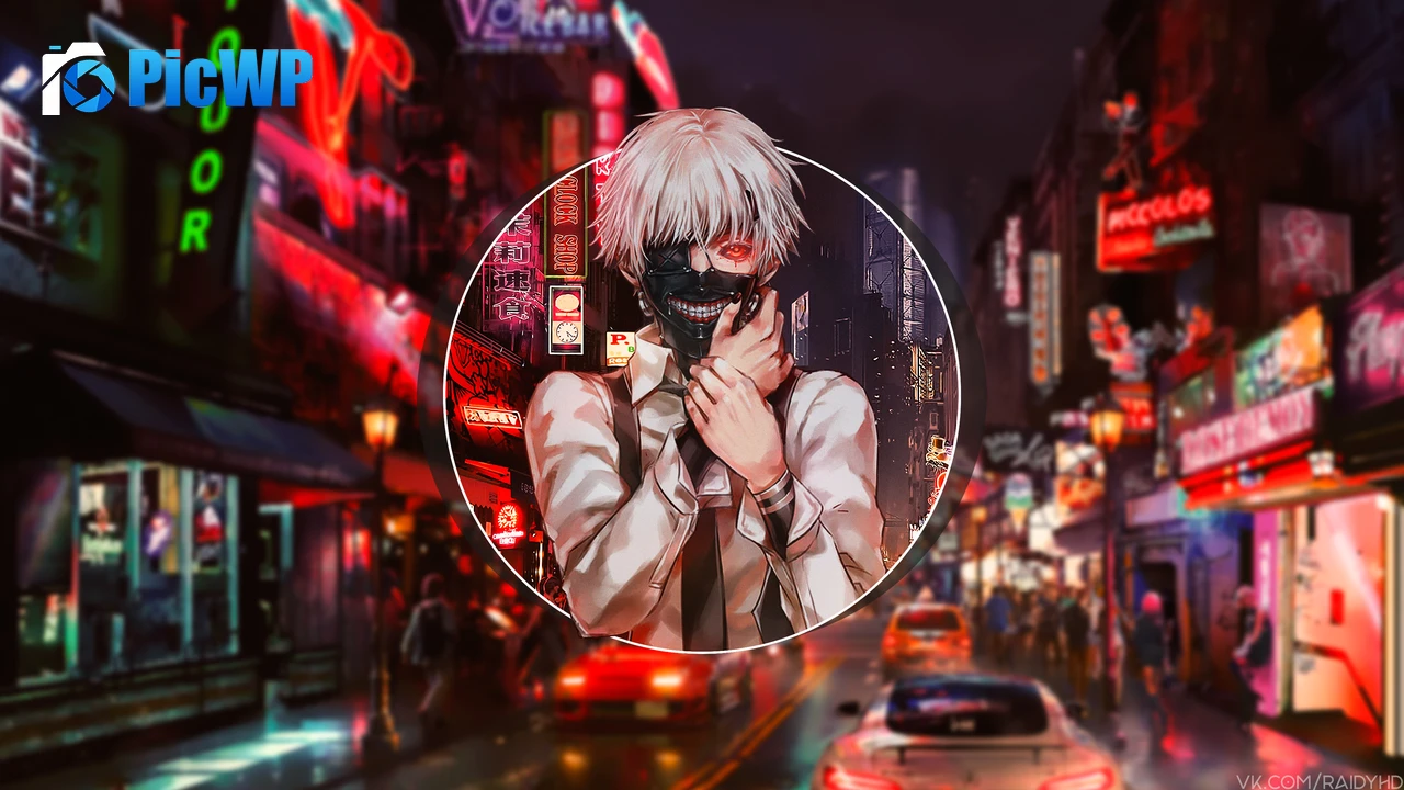 Ken Kaneki Night City 4K PC Wallpaper