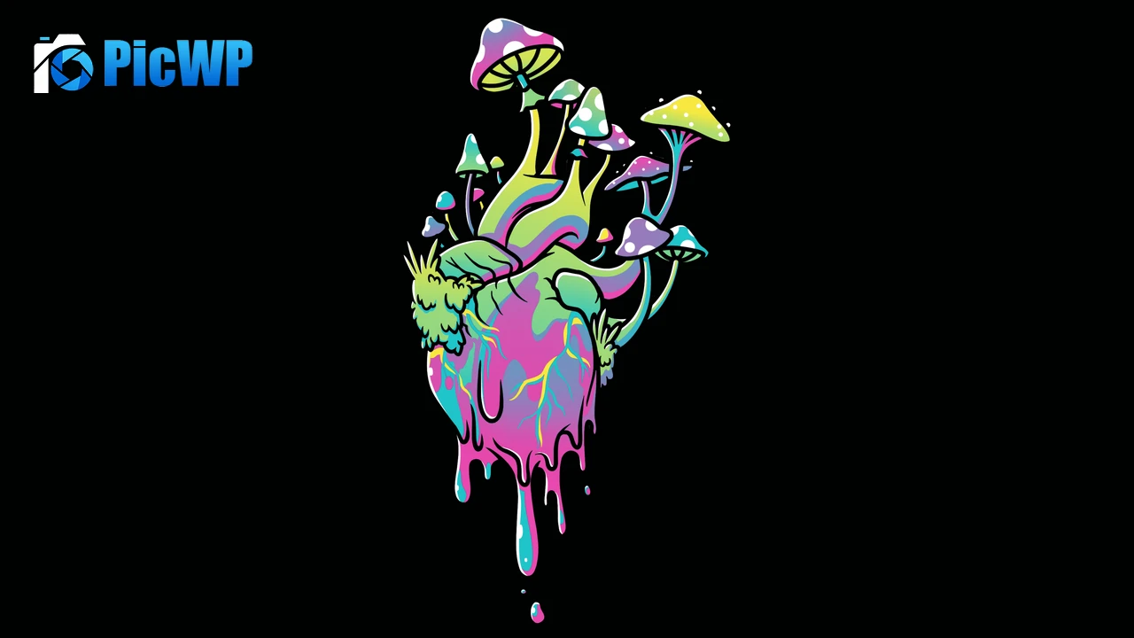 Heart Psychedelic Art 4K PC Wallpaper